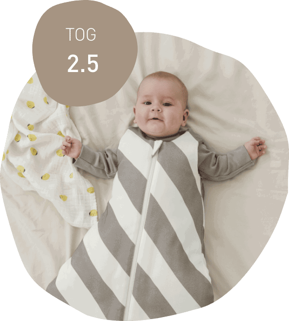 Kind in Schlafsack mit 2,5 TOG